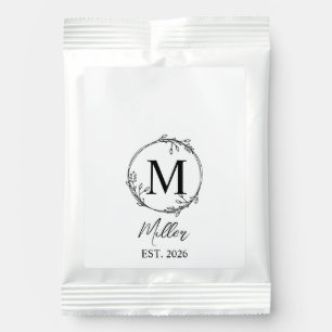 Personalized Farmhouse Tea Towel, Monogram Initial Margarita Drink Mix