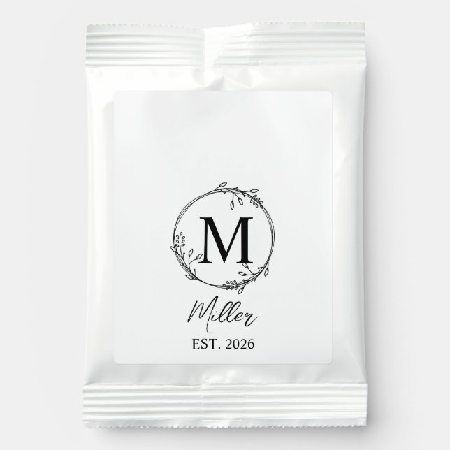 Personalized Farmhouse Tea Towel, Monogram Initial Margarita Drink Mix (Front)