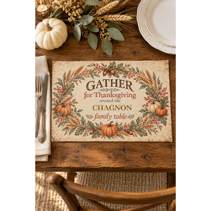 Personalized Farmhouse Thanksgiving Placemat
