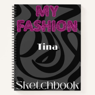 Personalized Fashion Design Sketchbook Notebook