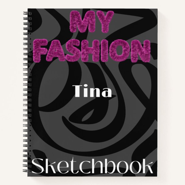 Personalized  Fashion Design Sketchbook Notebook (Front)