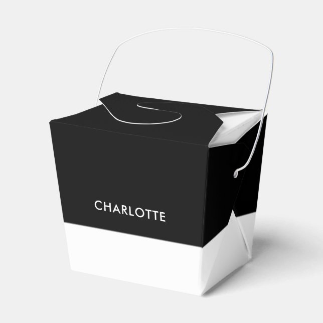 Personalized Fashion Luxury Black and white stripe Favor Boxes (Front Side)
