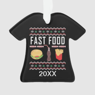 Personalized Fast Food Ugly Christmas Sweater Ornament
