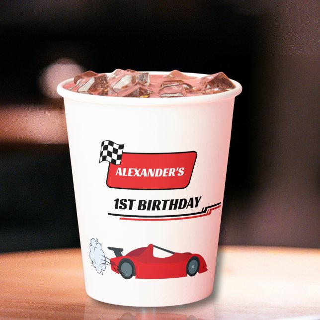Personalized Fast One 1st Birthday Paper Cups (Creator Uploaded)
