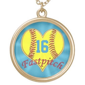 Personalized Fastpitch Softball Jewelry w/ NUMBER