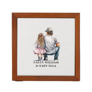 Personalized Father and Daughter (4) Desk Organizer
