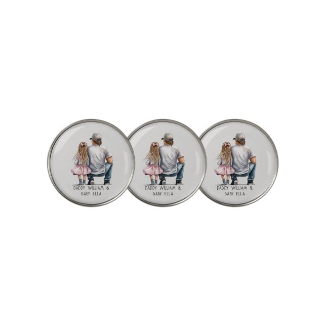 Personalized Father and Daughter (4) Golf Ball Marker (3 Up)