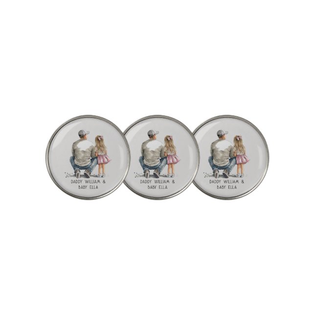 Personalized Father and Daughter (5) Golf Ball Marker (3 Up)
