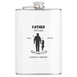 Personalized Father and Daughter Best Friends For Flask