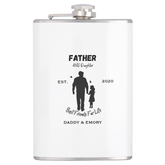 Personalized Father and Daughter Best Friends For  Flask (Front)