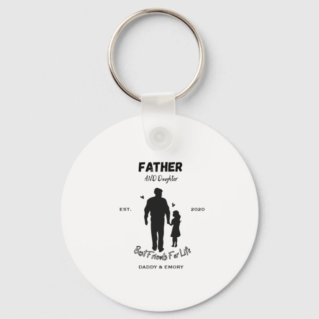 Personalized Father and Daughter Best Friends For  Keychain (Front)