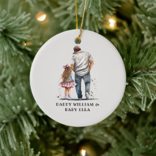 Personalized Father and Daughter Ceramic Ornament