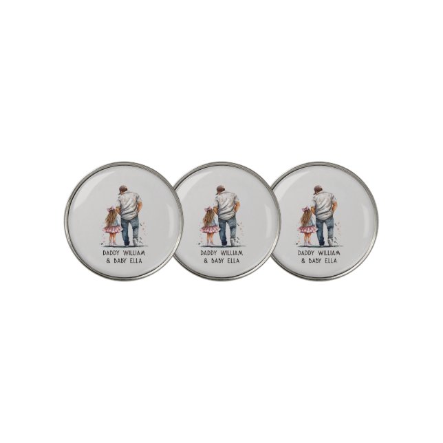 Personalized Father and Daughter Golf Ball Marker (3 Up)