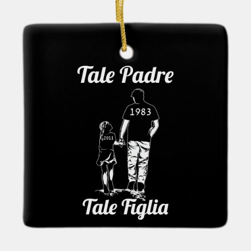Personalized Father And Daughter Name Fathers Day Ceramic Ornament