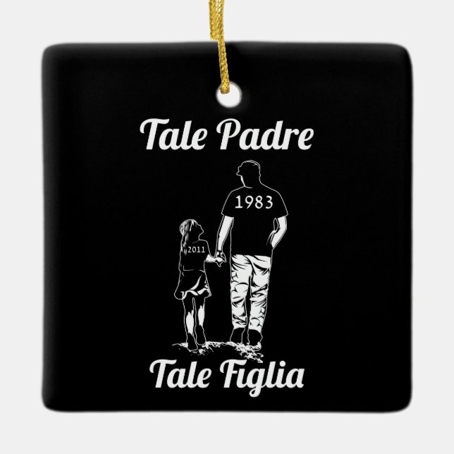Personalized Father And Daughter Name Fathers Day Ceramic Ornament (Front)