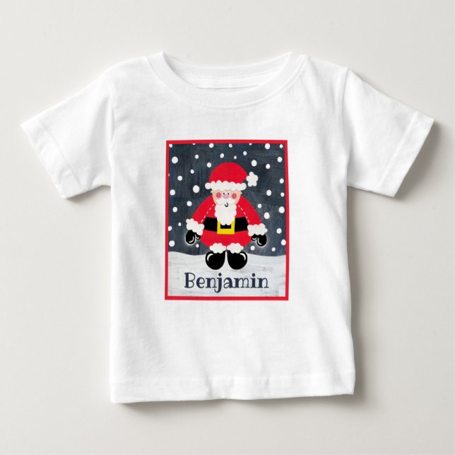 Personalized Father Christmas, Santa Claus Baby T-Shirt (Front)
