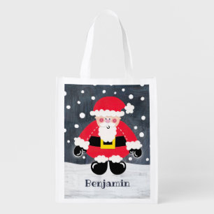Personalized Father Christmas Santa Claus Grocery Bag