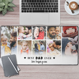 Personalized Father Dad Photo Collage Desk Mat