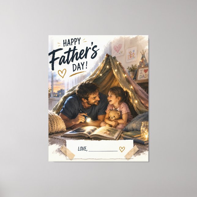 Personalized Father Daughter Keepsake Canvas Print (Front)