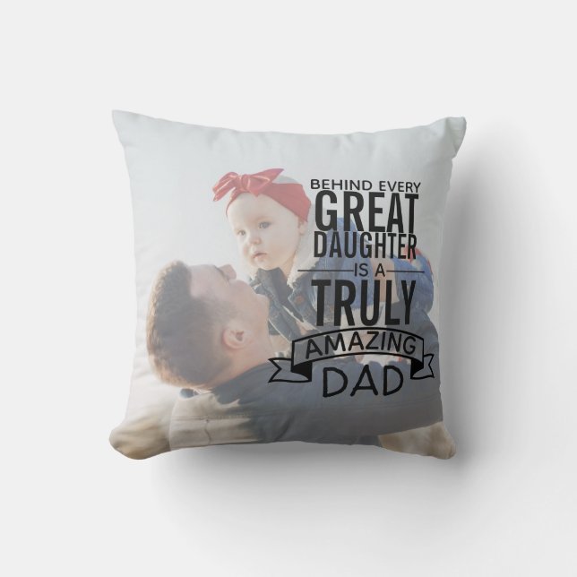 Personalized Father Daughter Photo Pillow (Front)