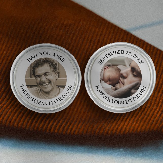 Personalized Father of the Bride Photo Cufflinks (Creator Uploaded)