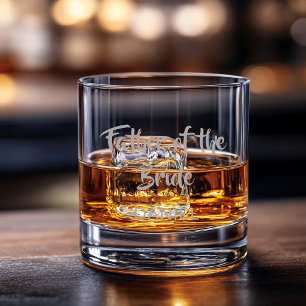 Personalized Father of the Bride Rocks Glass