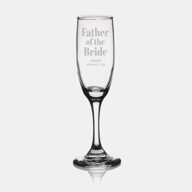 Personalized Father of the Bride Wedding Champagne Flute (Glassware)