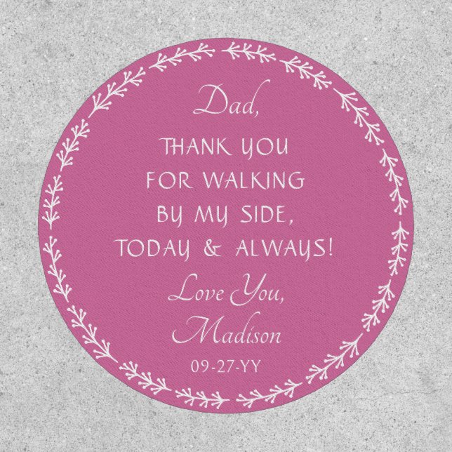 Personalized Father Of The Bride Wedding Gift Tie Patch (Front)