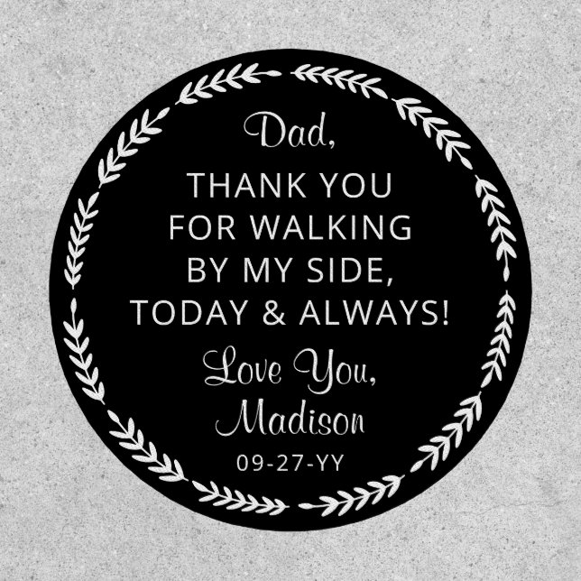 Personalized Father Of The Bride Wedding Gift Tie Patch (Front)