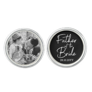 Personalized Father of the Bride Wedding Photo Cufflinks