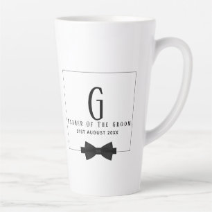 Personalized Father of The Groom Monogram Bow Tie Latte Mug