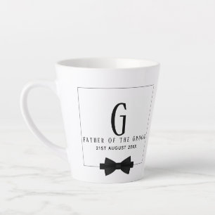 Personalized Father of The Groom Monogram Bow Tie Latte Mug