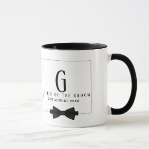 Personalized Father of The Groom Monogram Bow Tie Mug