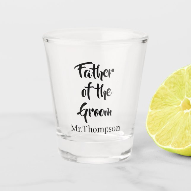 Personalized Father of the Groom Shot Glass (Front)