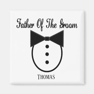 Personalized Father of the Groom Tux and Bow tie Magnet