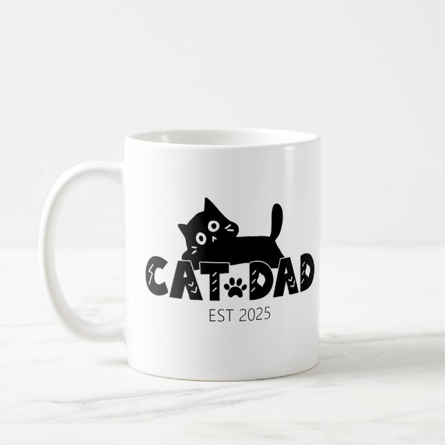 Personalized Father’s Day Gift for Cat Lovers Coffee Mug (Left)