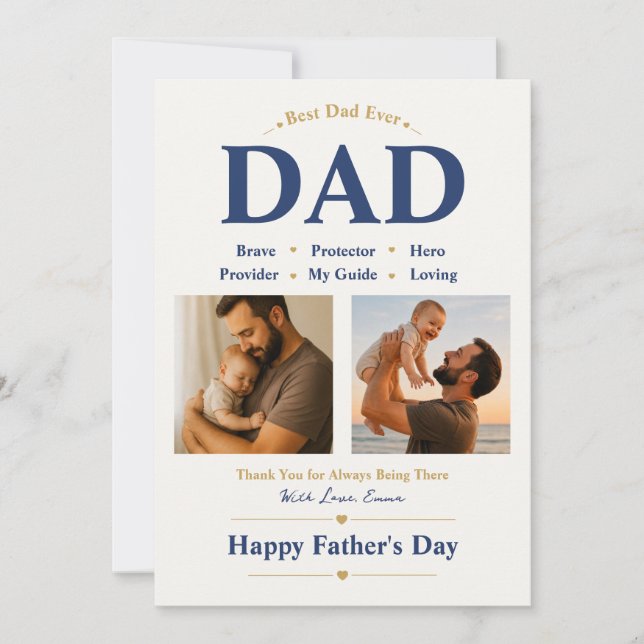 Personalized Father’s Day Photo Card for Dad (Front)