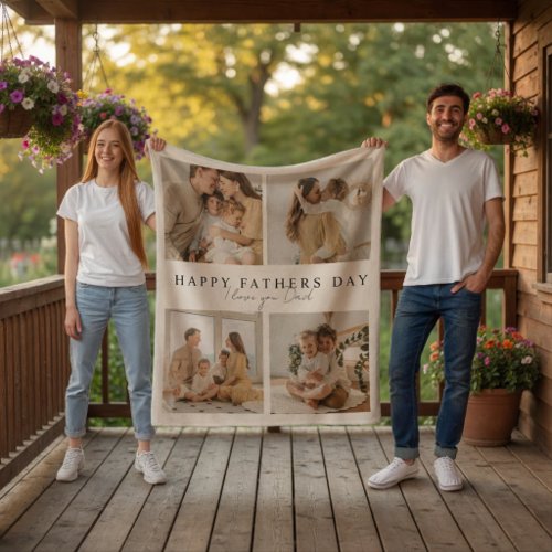 Personalized Father’s Day Photo Custom Dad Gift Fleece Blanket