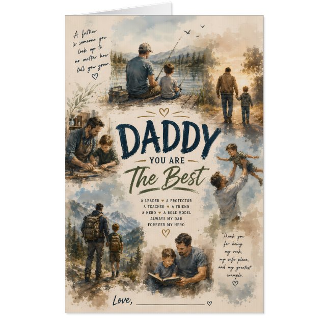 Personalized Father Son Keepsake Card (Front)