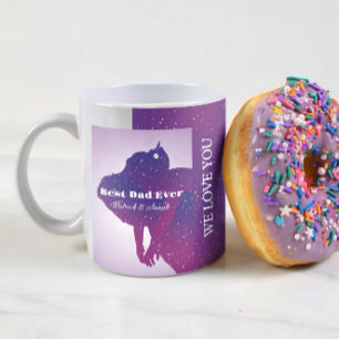 Personalized fatherhood appreciation purple sky coffee mug