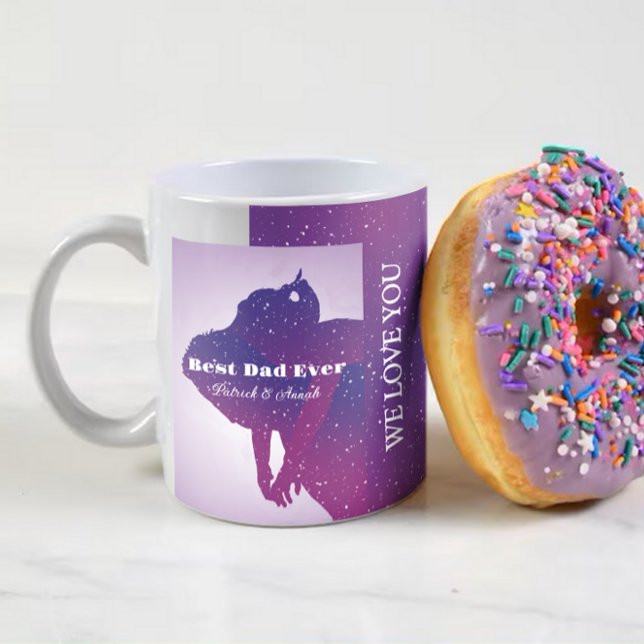 Personalized fatherhood appreciation purple sky coffee mug (Creator Uploaded)