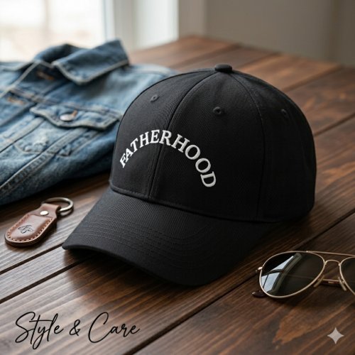 Personalized Fatherhood Text Stylish Embroidered Baseball Cap