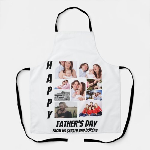 Personalized Fathers Day  9 Photo Collage  Apron