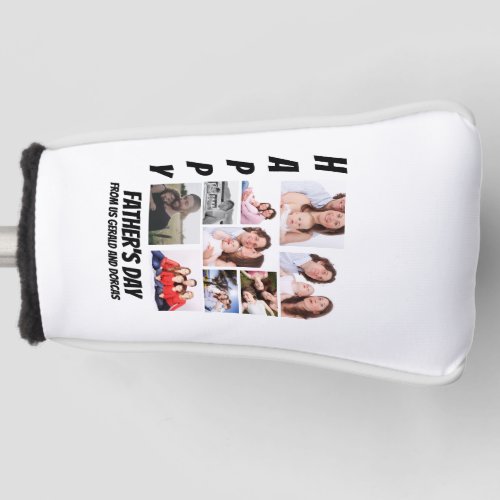 Personalized Fathers Day  9 Photo Collage Golf Head Cover