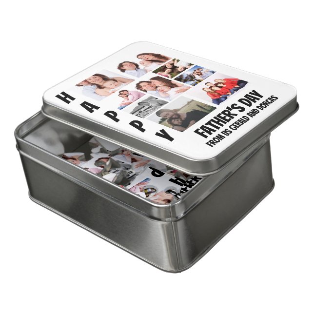 Personalized Father's Day  9 Photo Collage  Jigsaw Puzzle (Lid Open)