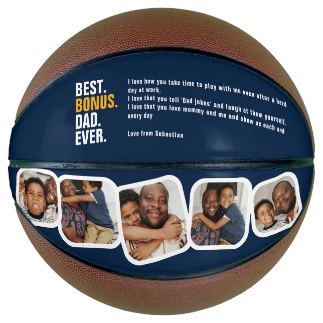 Personalized Fathers Day Best Bonus Dad Ever Basketball (Front)
