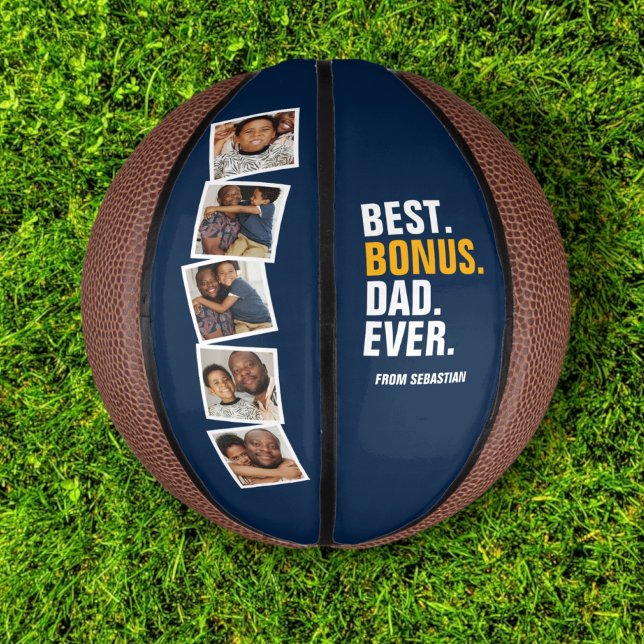 Personalized Fathers Day Best Bonus Dad Ever Mini Basketball (Personalized Fathers Day Best Bonus Dad Ever Mini Basketball from Ricaso. For the best stepdad ever)