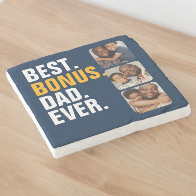 Personalized Fathers Day Best Bonus Dad Ever Stone Coaster (Personalized Fathers Day Best Bonus Dad Ever Stone Coaster from Ricaso. 3 photographs for stepdad)