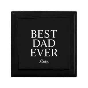 Personalized Fathers Day Best Dad Black Gift Box