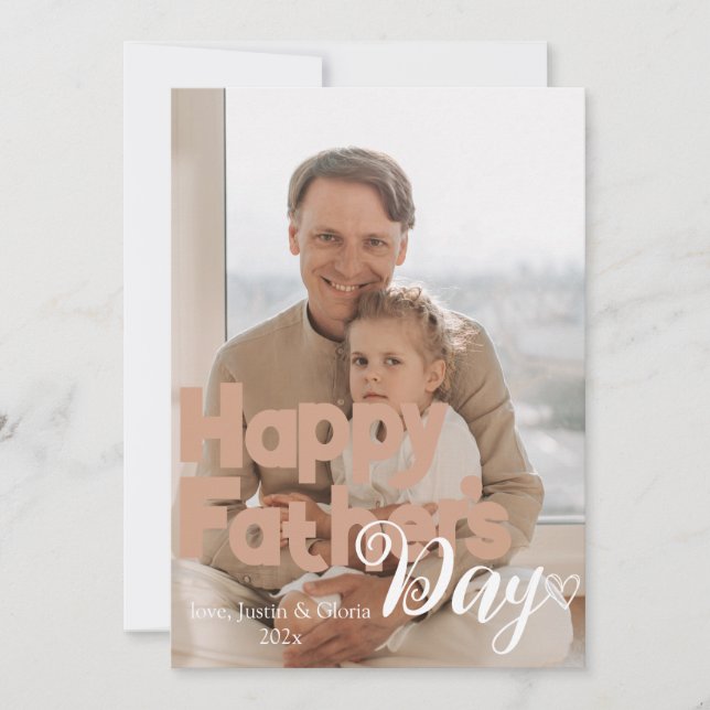 Personalized Fathers Day, best dad ever gift Holiday Card (Front)